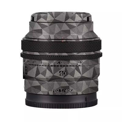 Anti-Scratch Camera Lens Sticker Coat Wrap Protective Film for Sony FE 40mm 50mm F2.5 G Body Protector Skin Cover FE 2.5/40 G 40 50 2.5(Triangle Titanium)