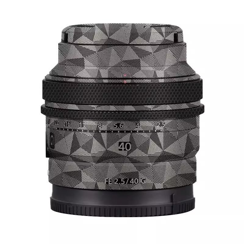 Anti-Scratch Camera Lens Sticker Coat Wrap Protective Film for Sony FE 40mm 50mm F2.5 G Body Protector Skin Cover FE 2.5/40 G 40 50 2.5(Triangle Titanium)