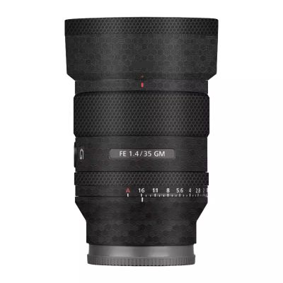 Lens Cap Skin Anti-Scratch Camera Sticker Protective Wrap Film for Sony FE 35mm F1.4 GM Body Protector Decal FE 1.4/35 GM 35 1.4(Honeycomb Black)