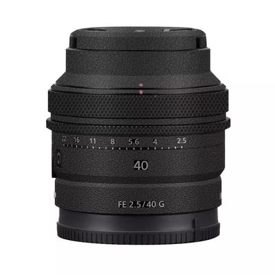 Anti-Scratch Camera Lens Sticker Coat Wrap Protective Film for Sony FE 40mm 50mm F2.5 G Body Protector Skin Cover FE 2.5/40 G 40 50 2.5(Leather Black)