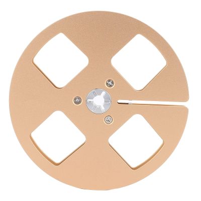 1/4 5 Inch Empty Tape Reel, 4 Hole Aluminum Alloy Empty Reel for NAGRA for Studer Take Up Reel to Reel Recorder Small Hub Long Play Analog Recording Tape Reel (Gold)