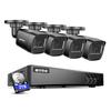 ANNKE 2MP Security Camera System, 8 Channel 3K Lite DVR Recorder with AI Motion Detection, 4X 1080P Add-on Wired Cameras with 65ft IR Night Vision, IP67, 3.6mm Lens, 2TB Hard Drive Included, Black view 1