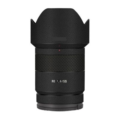 FE 1.8/55 55 1.8 Camera Lens Skin Coat Wrap Protective Film Body Decal Anti-Scratch Sticker Accessories for Sony FE 55mm F1.8 ZA(Leather Black)