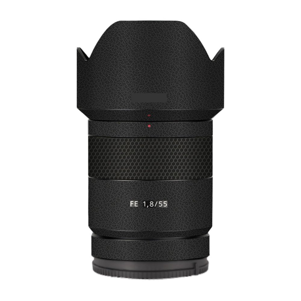 FE 1.8/55 55 1.8 Camera Lens Skin Coat Wrap Protective Film Body Decal Anti-Scratch Sticker Accessories for Sony FE 55mm F1.8 ZA(Leather Black)