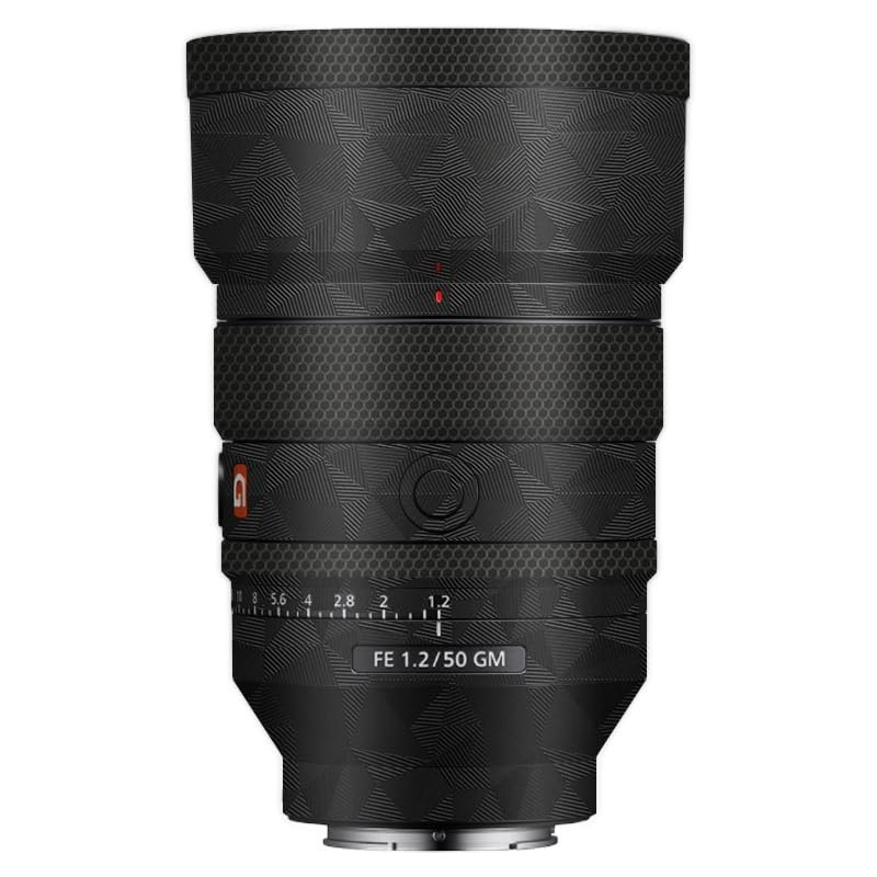 Camera Lens Protector Coat for Sony FE 50mm F1.2 GM Protective Film Body Vinly Wrap Skin Premium Sticker Photography Decal FE 1.2/50 GM 50 1.2(Triangle Black)