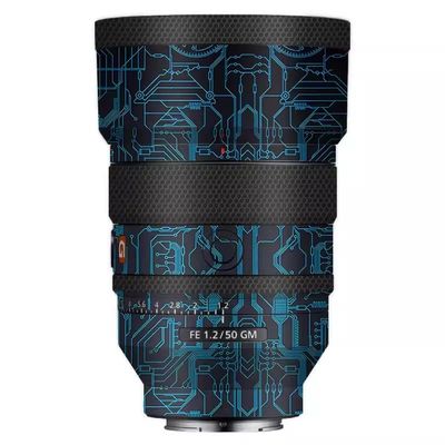 Camera Lens Protector Coat for Sony FE 50mm F1.2 GM Protective Film Body Vinly Wrap Skin Premium Sticker Photography Decal FE 1.2/50 GM 50 1.2(Circuit Blue)