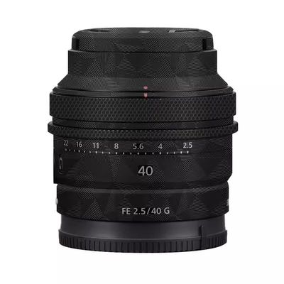 Anti-Scratch Camera Lens Sticker Coat Wrap Protective Film for Sony FE 40mm 50mm F2.5 G Body Protector Skin Cover FE 2.5/40 G 40 50 2.5(Triangle Black)