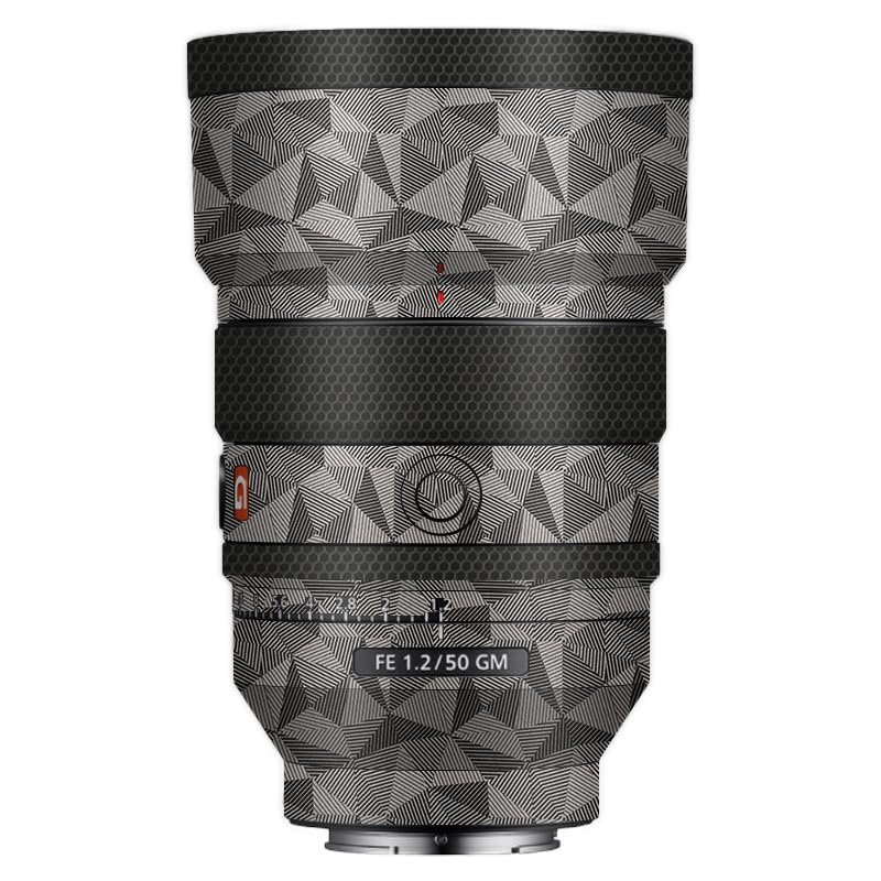 Camera Lens Protector Coat for Sony FE 50mm F1.2 GM Protective Film Body Vinly Wrap Skin Premium Sticker Photography Decal FE 1.2/50 GM 50 1.2(Triangle Titanium)