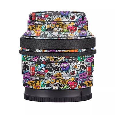 Anti-Scratch Camera Lens Sticker Coat Wrap Protective Film for Sony FE 40mm 50mm F2.5 G Body Protector Skin Cover FE 2.5/40 G 40 50 2.5(Graffiti White)