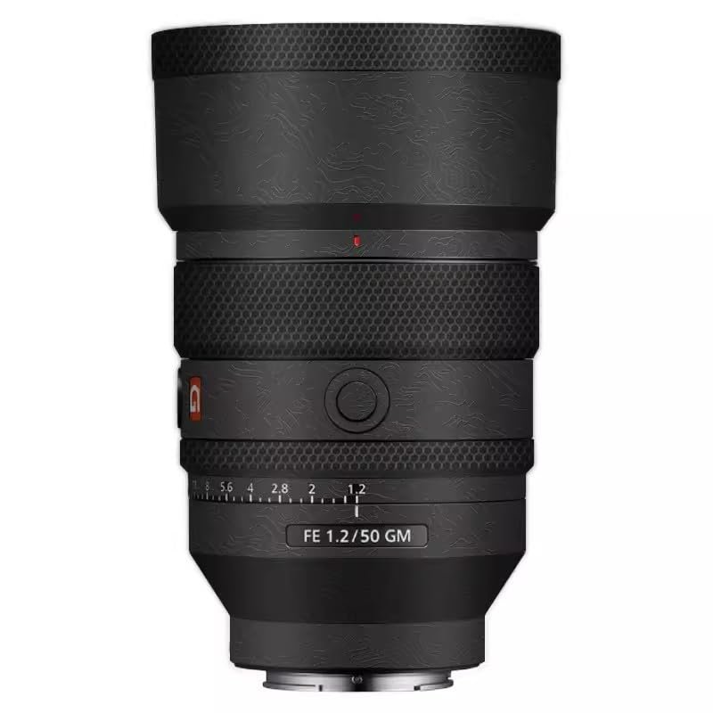 Camera Lens Protector Coat for Sony FE 50mm F1.2 GM Protective Film Body Vinly Wrap Skin Premium Sticker Photography Decal FE 1.2/50 GM 50 1.2(Contour Black)