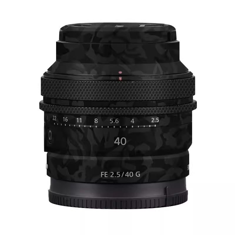 Anti-Scratch Camera Lens Sticker Coat Wrap Protective Film for Sony FE 40mm 50mm F2.5 G Body Protector Skin Cover FE 2.5/40 G 40 50 2.5(Shadow Camo Black)