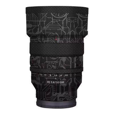 for Sony FE 50mm F1.4 GM Decal Skin Vinyl Wrap Film Camera Lens Body Protective Sticker Protector Coat FE 1.4/50 GM 50 1.4(Circuit Titanium)