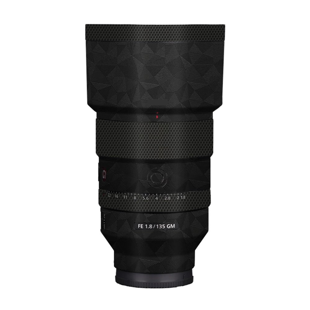 Anti-Scratch Camera Lens Sticker Coat for Sony FE 135mm F1.8 GM Vinyl Wrap Protective Film Body Protector Skin FE1.8/135 GM 135 1.8(Triangle Black)
