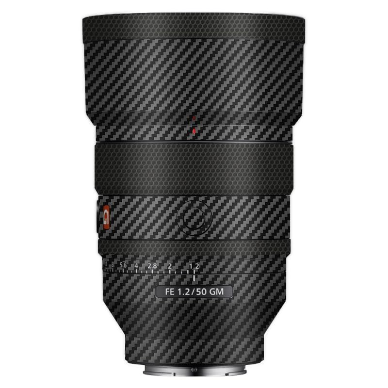 Camera Lens Protector Coat for Sony FE 50mm F1.2 GM Protective Film Body Vinly Wrap Skin Premium Sticker Photography Decal FE 1.2/50 GM 50 1.2(Carbon Fiber Black)