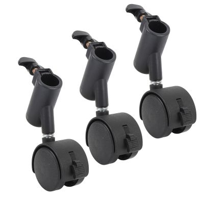 3PCS Photography Tripod Swivel Caster Wheels with Brake, 16MM 360 Rotating Quiet Easy to Install Tripod Swivel Casters for Photography Light Stand, with Mounting Screws