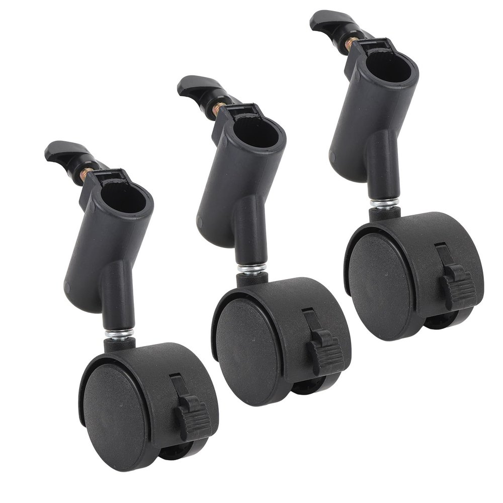 3PCS Photography Tripod Swivel Caster Wheels with Brake, 16MM 360 Rotating Quiet Easy to Install Tripod Swivel Casters for Photography Light Stand, with Mounting Screws