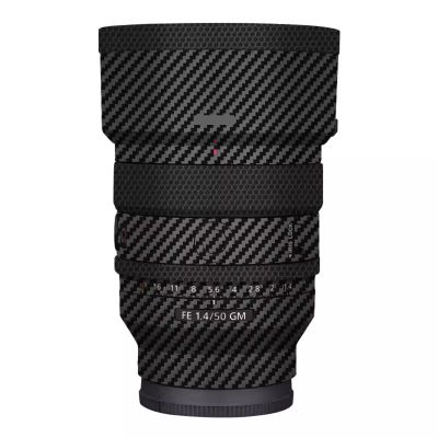 for Sony FE 50mm F1.4 GM Decal Skin Vinyl Wrap Film Camera Lens Body Protective Sticker Protector Coat FE 1.4/50 GM 50 1.4(Carbon Fiber Black)