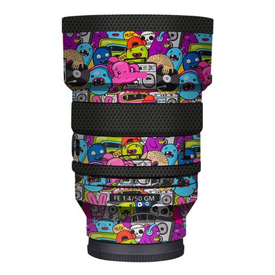 for Sony FE 50mm F1.4 GM Decal Skin Vinyl Wrap Film Camera Lens Body Protective Sticker Protector Coat FE 1.4/50 GM 50 1.4(Graffiti Pink)