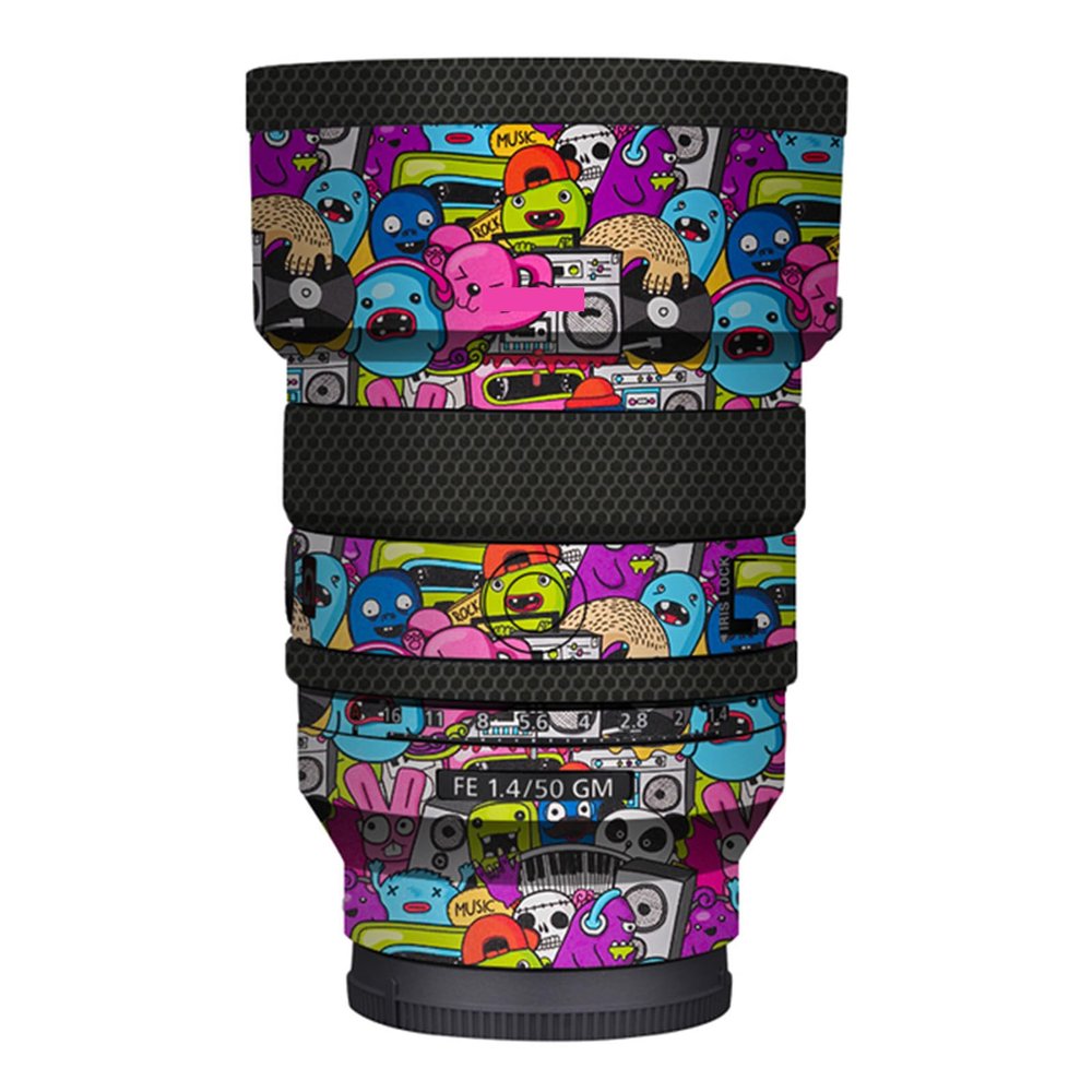 for Sony FE 50mm F1.4 GM Decal Skin Vinyl Wrap Film Camera Lens Body Protective Sticker Protector Coat FE 1.4/50 GM 50 1.4(Graffiti Pink)