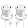 3 inch Desktop Power Grommet USB C,65W Fast Charging Station,Furniture Recessed Power Strip,2 Outlets,4 USB Ports,Flush-Mount for Desktop, Workspace Essential Desk Outlet,2 Pack (White) view 1