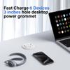 3 inch Desktop Power Grommet USB C,65W Fast Charging Station,Furniture Recessed Power Strip,2 Outlets,4 USB Ports,Flush-Mount for Desktop, Workspace Essential Desk Outlet,2 Pack (White) view 3