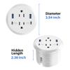 3 inch Desktop Power Grommet USB C,65W Fast Charging Station,Furniture Recessed Power Strip,2 Outlets,4 USB Ports,Flush-Mount for Desktop, Workspace Essential Desk Outlet,2 Pack (White) view 4