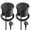 3 inch Desktop Power Grommet USB C,65W Fast Charging Station,Furniture Recessed Power Strip,2 Outlets,4 USB Ports,Flush-Mount for Desktop, Workspace Essential Desk Outlet,2 Pack (Black) view 1