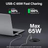 3 inch Desktop Power Grommet USB C,65W Fast Charging Station,Furniture Recessed Power Strip,2 Outlets,4 USB Ports,Flush-Mount for Desktop, Workspace Essential Desk Outlet,2 Pack (Black) view 2