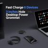3 inch Desktop Power Grommet USB C,65W Fast Charging Station,Furniture Recessed Power Strip,2 Outlets,4 USB Ports,Flush-Mount for Desktop, Workspace Essential Desk Outlet,2 Pack (Black) view 3