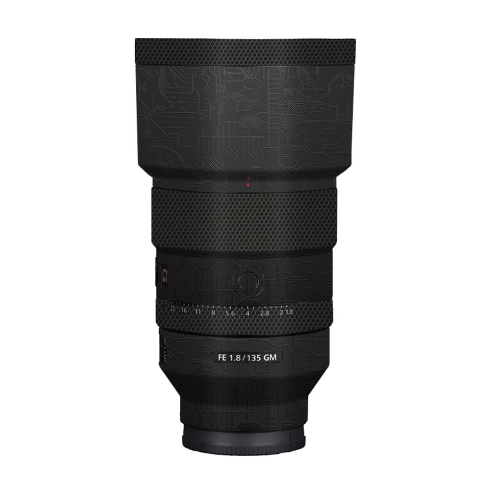 Anti-Scratch Camera Lens Sticker Coat for Sony FE 135mm F1.8 GM Vinyl Wrap Protective Film Body Protector Skin FE1.8/135 GM 135 1.8(Circuit Black)