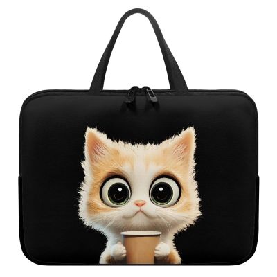 10 12 13 15 17inch Laptop Bag Computer Carrying Case Laptop Sleeve Case Laptop Traval Bag Computer Cover for Men Women Cute Cat,Black