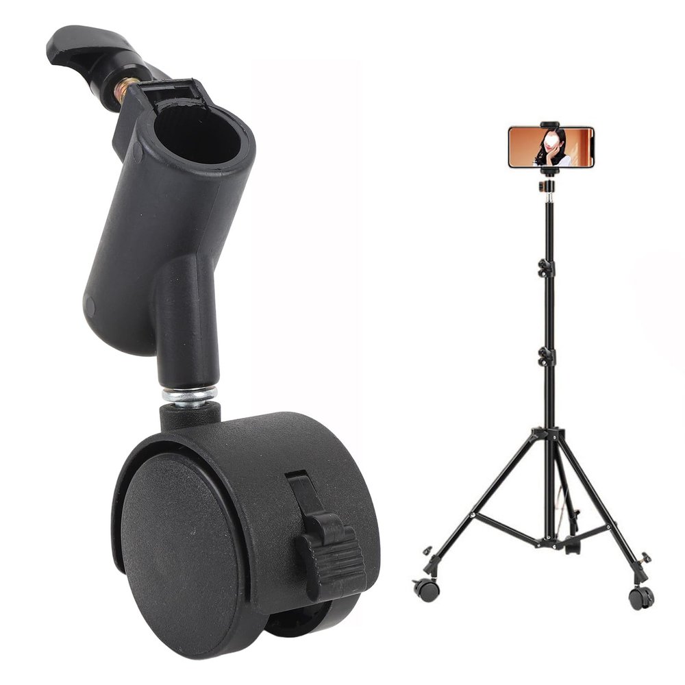 3pcs Light Stand Wheels with Brake, 16MM 360 Rotating Quiet Easy to Install, Tripod Swivel Casters, for Live Photography, Movable Tables, Shoe Cabinets, TV Stands