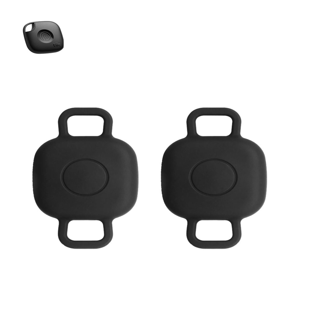 2 Pack for Tile by Life360 Mate (2024) Bluetooth Tracker Case,Shockproof, BOVUGAC Collar Model with 2 cm Cut-Out Silicone Case Cover for Tile Mate (2024) for Pets-Black