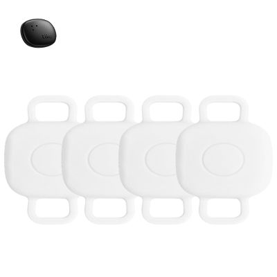 4 Pack for Tile by Life360 Mate (2024) Bluetooth Tracker Case,Shockproof,BOVUGAC Collar Model with 2cm Cut-Out Silicone Case Cover for Tile Mate (2024) for Pets-White