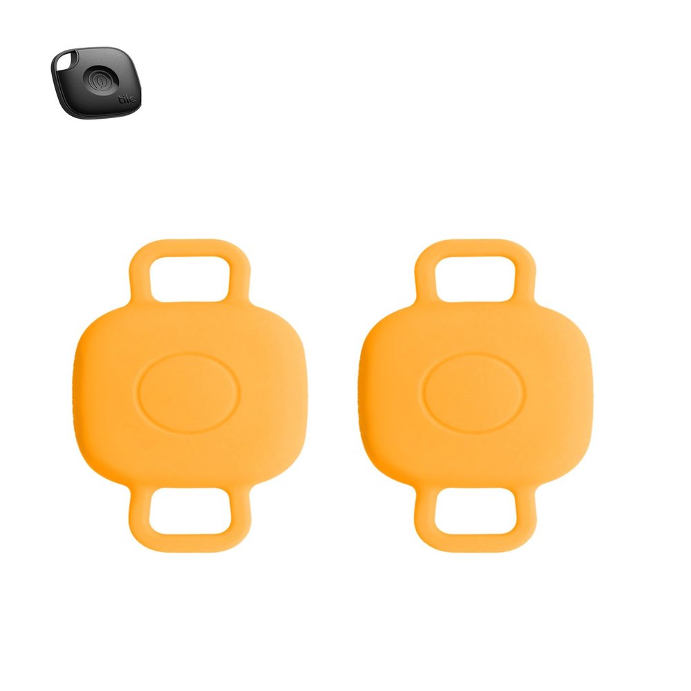 2 Pack for Tile by Life360 Mate (2024) Bluetooth Tracker Case,Shockproof, BOVUGAC Collar Model with 2 cm Cut-Out Silicone Case Cover for Tile Mate (2024) for Pets-Orange