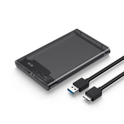 AoQhir 2.5inch USB 3.0 2.0 to SATA III Mechanical Hard Disk Enclosure Max 6TB Support UASP Tool-Free for Laptop SATA HHD (USB3.0 to SATA Black, 2.5in)