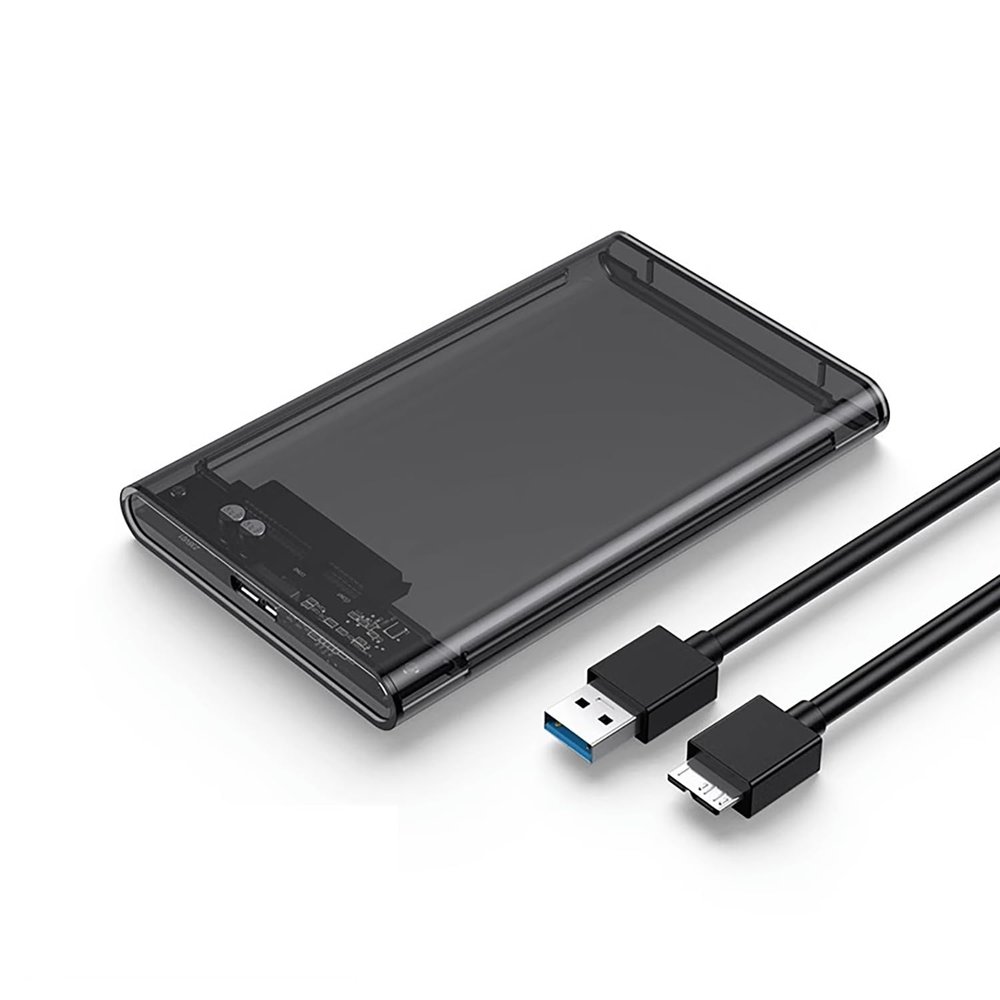 AoQhir 2.5inch USB 3.0 2.0 to SATA III Mechanical Hard Disk Enclosure Max 6TB Support UASP Tool-Free for Laptop SATA HHD (USB3.0 to SATA Black, 2.5in)