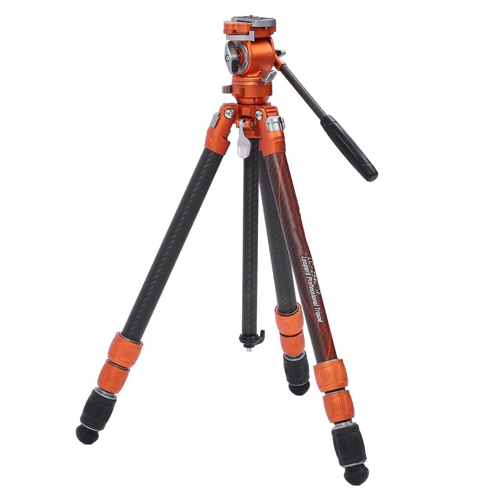 Vikye Carbon Fiber Tripod Lightweight Camera Tripod Hydraulic Head, Load Up to 60kg, Quick Setup for Arca Standard Port, Panoramic Ball Head, Travel Photography