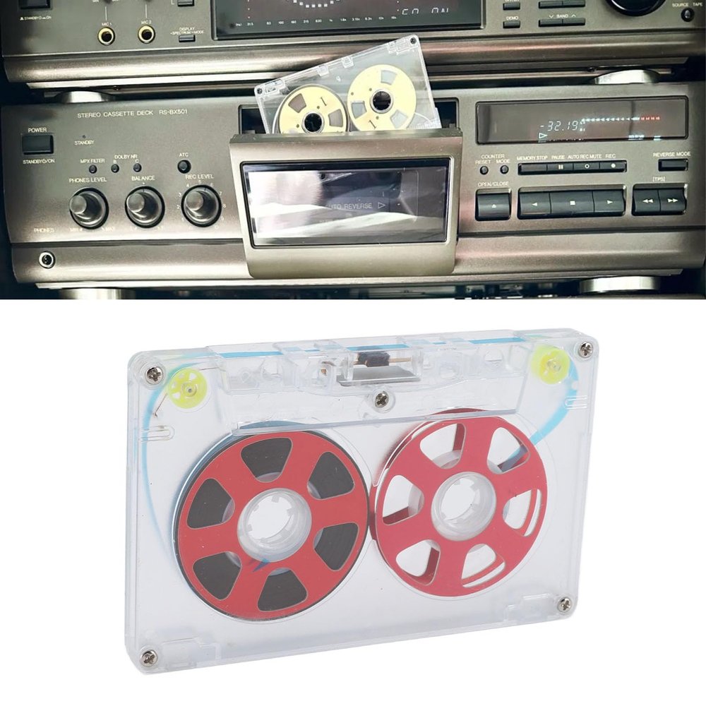 Reel to Reel Tape for Cassette Recorder: 46 Minutes Aluminum Blank Cassette for Professional Music Recording, DIY Homemade Reel to Reel Tape Empty Cassette (Red)