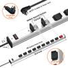 9 Outlets 2 USB Heavy Duty Metal Socket Power Strip,10-Foot Long Extension Cord with Circuit Breaker. Mounting Brackets Included, Workshop/Industrial use view 4