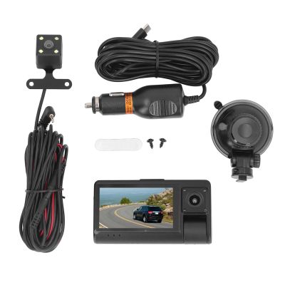 1080P HD Dash Cam with Triple Lens Rotatable Design, 3.0 Inch IPS Screen, Night, 24H Parking Mode, Motion Detection for Safe Driving