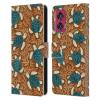 Head Case Designs Officially Licensed Micklyn Le Feuvre Tiny Turtle Treasures Flora and Fauna Leather Wallet Case Compatible with Motorola Edge 50 Fusion view 1