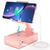 TechGlow Gifts for Men Women Foldable Cellphone Stand with Charging Function Birthday Gift Idea for Mom Dad Cool Gadget Tech Gifts-Pink view 1