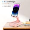 TechGlow Gifts for Men Women Foldable Cellphone Stand with Charging Function Birthday Gift Idea for Mom Dad Cool Gadget Tech Gifts-Pink view 2