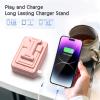 TechGlow Gifts for Men Women Foldable Cellphone Stand with Charging Function Birthday Gift Idea for Mom Dad Cool Gadget Tech Gifts-Pink view 3