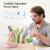 TechGlow Gifts for Men Women Foldable Cellphone Stand with Charging Function Birthday Gift Idea for Mom Dad Cool Gadget Tech Gifts-Pink view 4