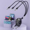 100W Multi Charging Cable, Retractable iPhone Charger Cord Compact for Travel, 4FT 6-in-1 Retractable Fast Charging Adapter with USB C/Lightning/Micro USB Ports for iPad Pro 2024/iPhone 15 14 FX3 view 1
