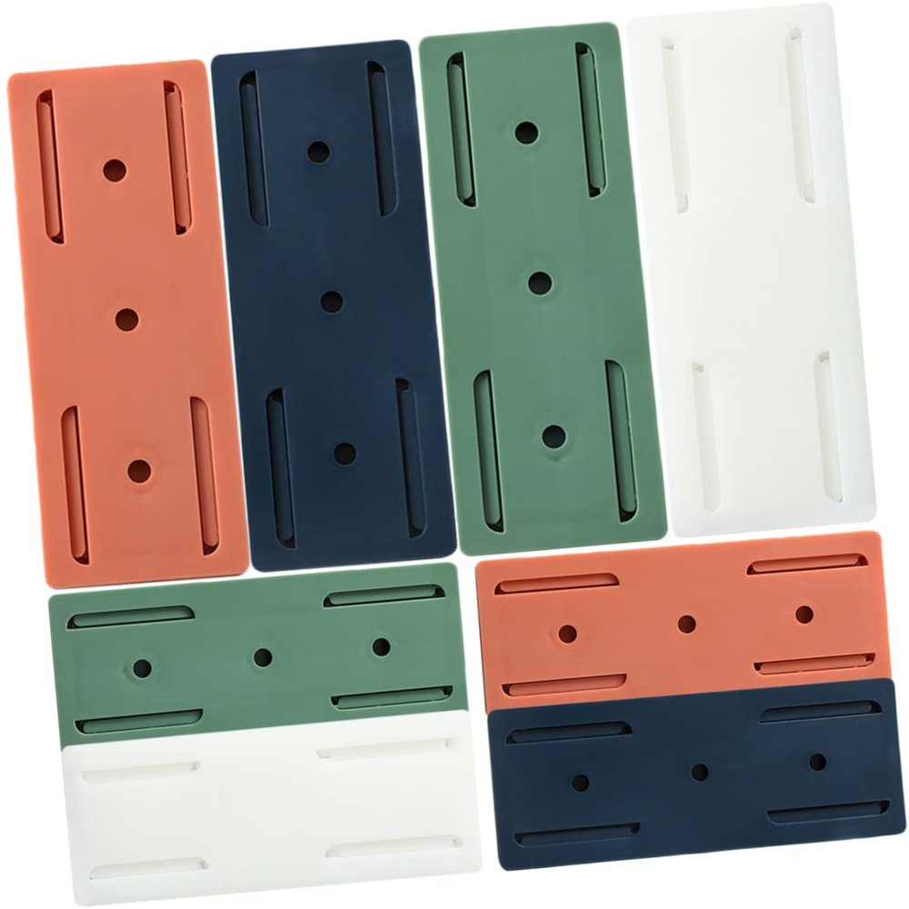 DirectNine Basics 8pcs Self Adhesive Wall Socket Rack Electric Strips Thin Fixator Socket Holder Punch