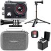 AKASO EK7000 Pro 4K30fps 20MP Action Camera EIS Ultra HD 131FT Waterproof Underwater Camera with Mini Selfie Stick Tripod and Carrying Case Helmet Accessories Kit Bundle view 1