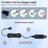 2PACK 5V USB to 12V 3Pin/4Pin DC Cooling Fan Power Adapter Cable Max 1.3A - 13.39inch with Switch and L Brackets Kits for DIY Cooling Ventilation Projects view 2